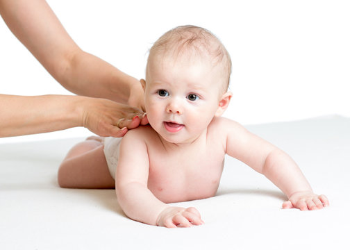 Mother Give Baby Back Massage