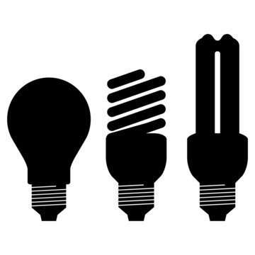 Black silhouette of energy saving bulb