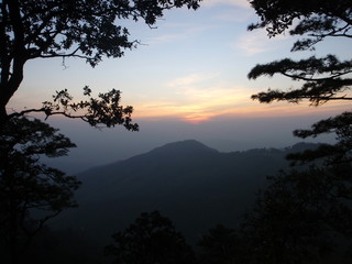 Fototapeta na wymiar Sunset at mountain