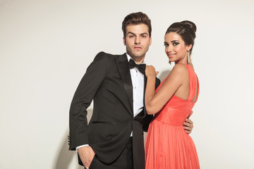 elegant couple embracing