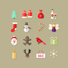 Christmas Flat Icons Set 4