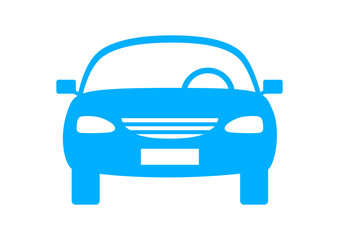 Blue car icon on white background
