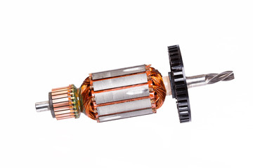 Electric motor rotor isolated on white