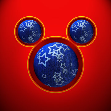 Natale topolino con palle blu