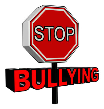 Stop Bullying sign in 3D