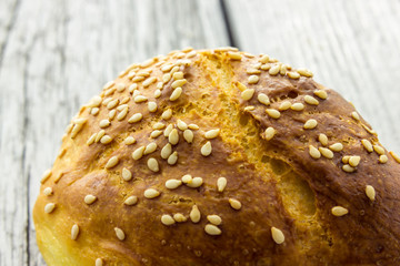 Home made bread with sesame