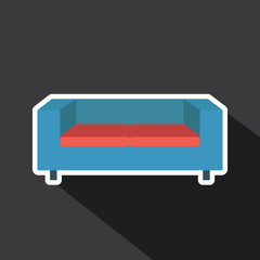 Vector of sofa with long shadow