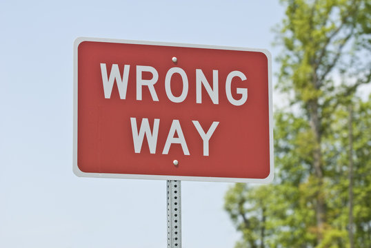 Wrong Way Sign Horizontal