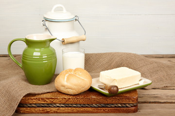 Fresh bread and butter