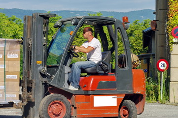 déchargement de palettes