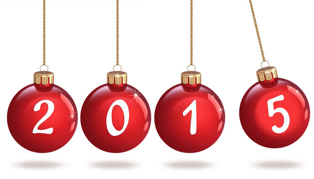 Happy New Year 2015, Christmas bauble