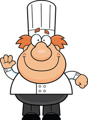 Cartoon Chef Waving