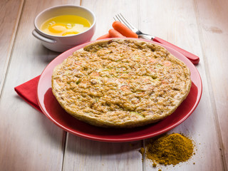 omelette with carrot and curry