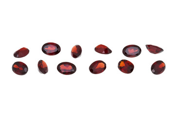 Red garnet isolated on white background