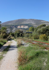 Fototapeta na wymiar Perspective railway tracks