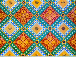 Colorful floor decoration in Junagarh Fort