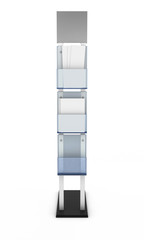 Information desk front view with material