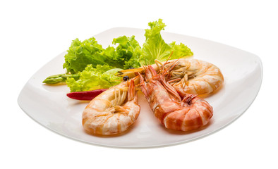 Boiled king prawns