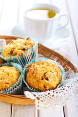 Apple and raisin muffins