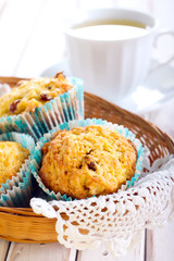 Apple and raisin muffins