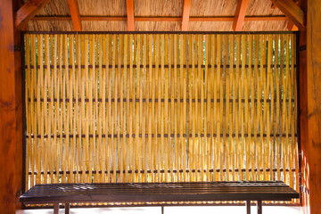 Bamboo shelter sitting