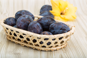 Fresh ripe prunes