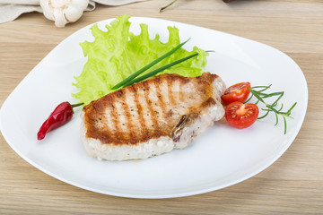 Grilled pork steak