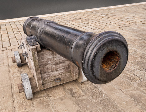 Antique naval cannon