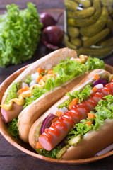 Hot dogs in the bun