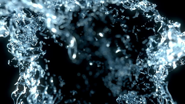 Water explosion on black (cg ,alpha matte, full hd)