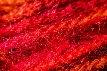 赤い毛糸のアップ