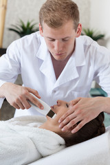 Fototapeta premium Woman during cavitation peeling
