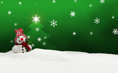 snowman Merry Christmas green