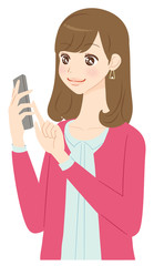 スマホを操作する女性