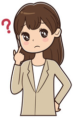 疑問を持つ女性