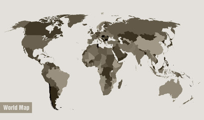Fototapeta na wymiar map of the world divided by country