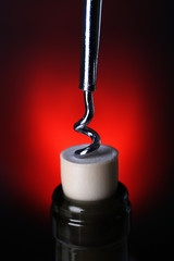 Bottle opener close-up, on dark color background