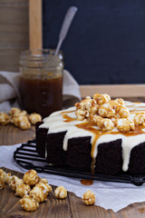 Chocolate ginger pear cake with cream cheese glaze