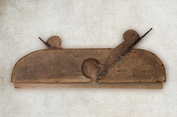 old carpenter tool planer, isolated