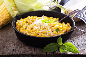 Creamy corn with parmesan
