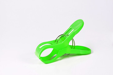 Colorful clothespin isolated on white background