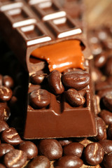 Coffee beans with chocolate glaze and dark chocolate