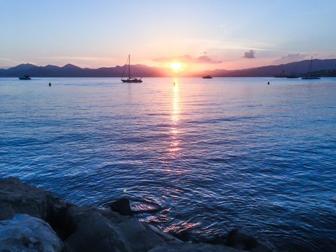 Sunset In Cannes On French Riviera