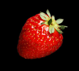 Strawberry on black background