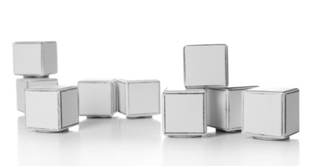 Educational cubes, isolated on white