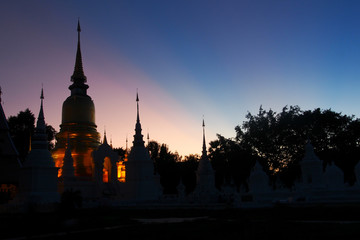 wat suan dok twilight view, chiang mai, Thailand