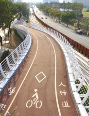 Bicycle exclusive lane and sidewalk in Taiwan