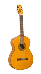 Obraz premium Classical guitar on white background