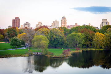 Fototapeta na wymiar Turtle Pond from Belvedere Castle in Central Park in Manhattan,