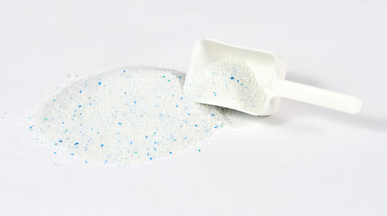 detergent for a laundry washer on white background